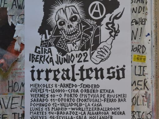 Tour poster de las bandas punk Irreal y Tenso